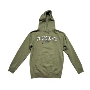 St. Croix Rod Fishing Collegiate Hooded Sweatshirt Hoodie Green NWT Mens Small